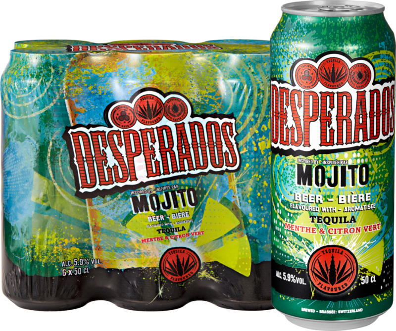 Bière Mojito Desperados, aromatisée à la tequila, 6 x 50 cl