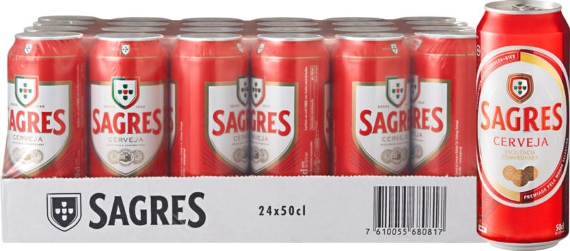 Sagres Bier, 24 x 50 cl
