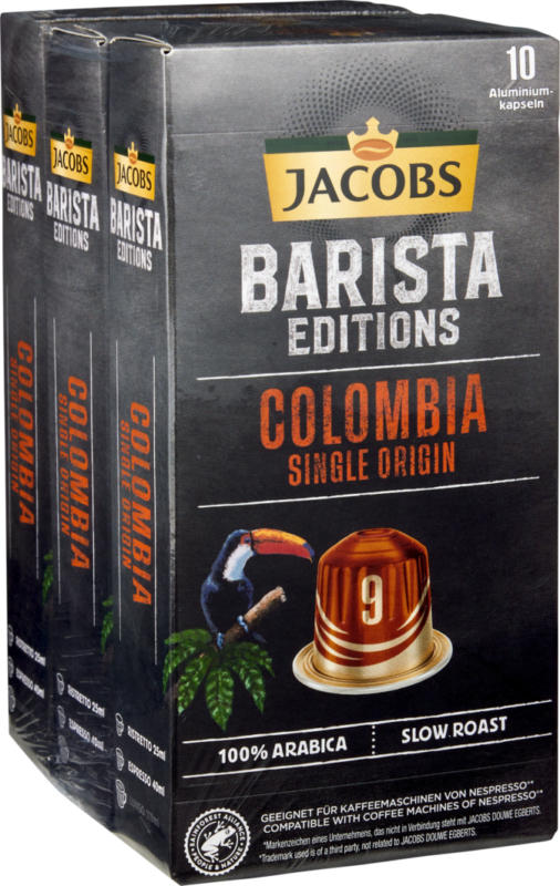 Capsule di caffè Colombia Single Origin Jacobs, 3 x 10 Stück