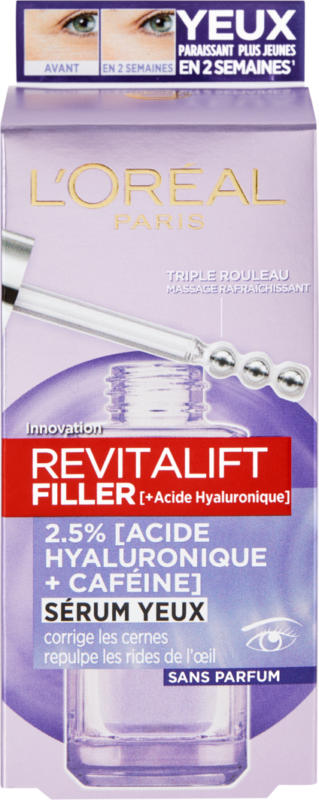 Sérum pour yeux Revitalift Filler L’Oréal, 20 ml