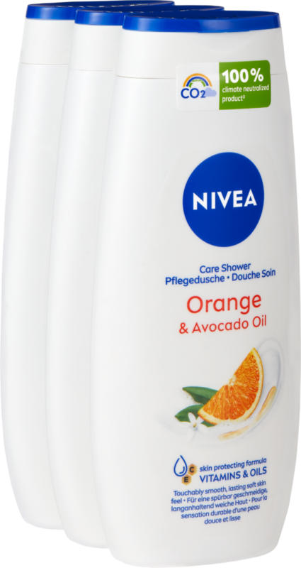 Doccia trattante Orange & Avocado Oil Nivea, 3 x 250 ml