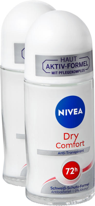 Déodorant roll-on Dry Comfort Nivea, 2 x 50 ml