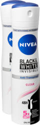 Nivea Deo Spray Black & White Invisible Clear, 2 x 150 ml