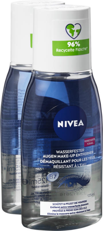 Nivea Augen Make-up Entferner , für wasserfestes Make-up, 2 x 125 ml