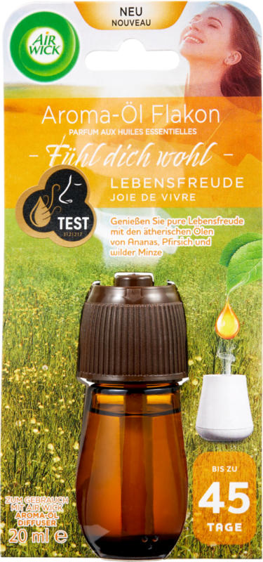 Flacon diffuseur de parfums aux huiles essentielles Joie de vivre Air Wick, Recharge, 20 ml