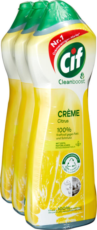 Nettoyant Crème Citron Cif, 3 x 750 ml