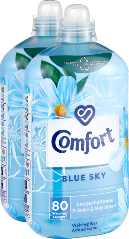 Ammorbidente Blue Sky Comfort , 2 x 80 cicli di lavaggio, 2 x 2 litri