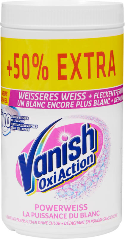 Smacchiatore Bianco splendente Vanish Oxi Action, Power bianco, 1350 g