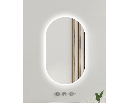 LED-Lichtspiegel Amirro Ambiente Oval 100x50 cm