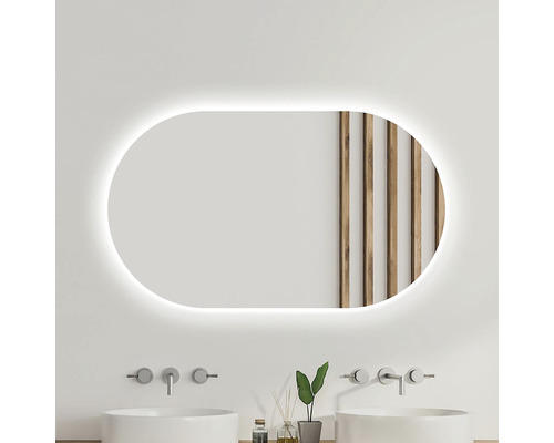 LED-Lichtspiegel Amirro Ambiente Oval 100x70 cm