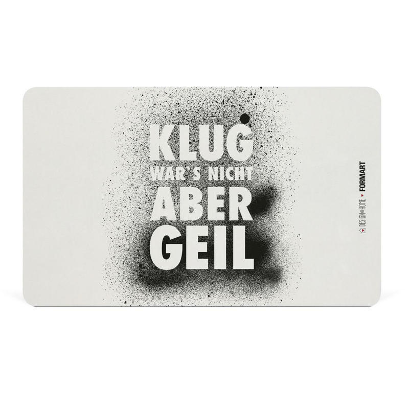Schneidebrett Klug wars nicht Kunststoff in Schwarz/Weiss