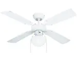Hornbach Deckenventilator Madeira Emvatis 50 W - ohne Leuchtmittel 50 dB(A) Ø 106 cm weiß aufrüstbar mit Fernbedienung Sommer + Winterbetrieb