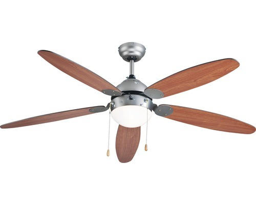 Deckenventilator Madeira Morgien 60 W - ohne Leuchtmittel 47,9 dB(A) aufrüstbar mit Fernbedienung Ø 132 cm nickel Sommer + Winterbetrieb