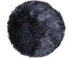 Hornbach Kunstfell-Sitzkissen schwarz Ø 35 cm