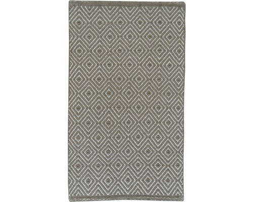 Fleckerl-Teppich Raute taupe weiß 50x80 cm