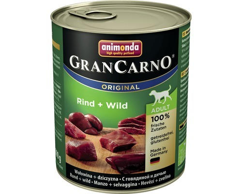 Hundefutter nass animonda Gran Carno Original Adult Rind + Wild 800 g