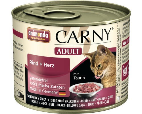 Katzenfutter nass ANIMONDA Carny Adult Rind und Herz 200 g
