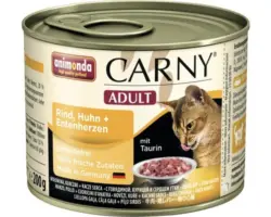 Katzenfutter nass ANIMONDA Carny Adult Rind, Huhn und Entenherzen 200 g