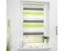 Lichtblick Doppelrollo ohne Bohren grau-anthrazit-grün 90x220 cm inkl. Klemmträger