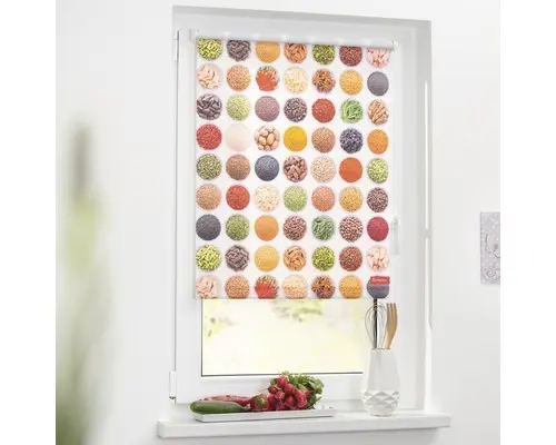 Klemmrollo Lichtblick ohne Bohren Gewürze weiß 45x150 cm inkl. Klemmträger