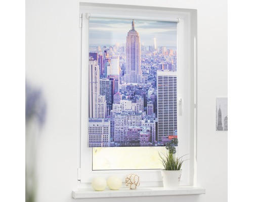 Klemmrollo Lichtblick ohne Bohren New York blau 60x150 cm inkl. Klemmträger