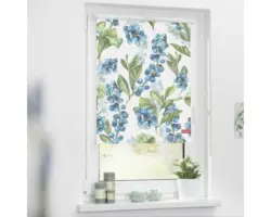 Klemmrollo Lichtblick ohne Bohren Heidelbeere blau 90x150 cm inkl. Klemmträger