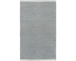 Fleckerl-Teppich Dakota Streifen grau blau 50x80 cm