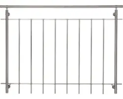 Geländer-Komplettset Pertura Edelstahl für raumhohe Fenster mit senkrechten Rundstäben B: 3 m