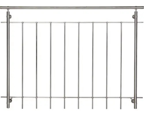 Geländer-Komplettset Pertura Edelstahl für raumhohe Fenster mit senkrechten Rundstäben B: 3 m