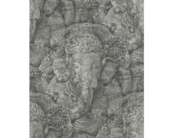 Vliestapete 525502 Crispy Paper Ganesha schwarz