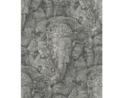 Vliestapete 525502 Crispy Paper Ganesha schwarz