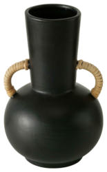 Vase Olimpia aus Steingut in Schwarz Ø ca. 14cm