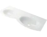 Hornbach Glas-Doppelwaschtisch Baden Haus doppelt Sting asymmetrisch 140 138x51 cm weiß