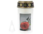 Hornbach LED Grablicht "Rose" Ø 6,5 cm H 12 cm Kunststoff weiß