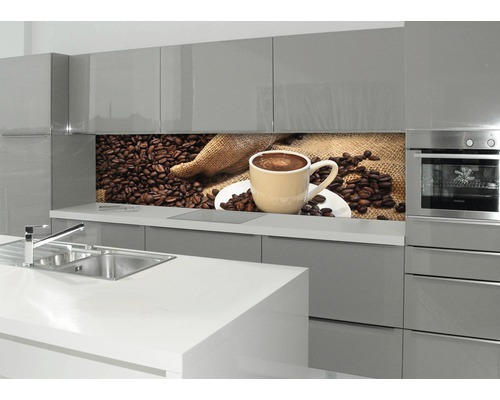 Küchenrückwand mySpotti profix Kaffeepause 600x2200x2 mm