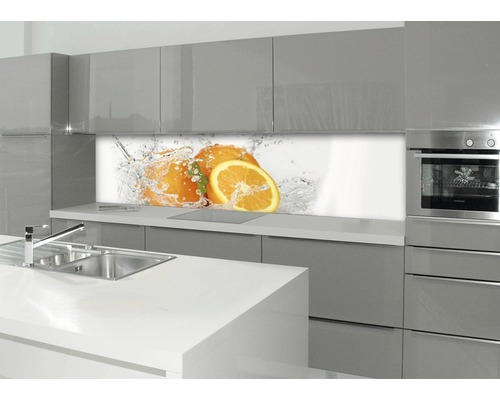 Küchenrückwand mySpotti profix Aqua-Orange 600x2200x2 mm