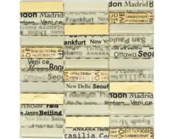 Glasmosaik mit Naturstein Crystal City 29 30,0x30,0 cm gold