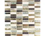 Hornbach Glasmosaik mit Naturstein XCM SM48 29,8x30,4 cm braun