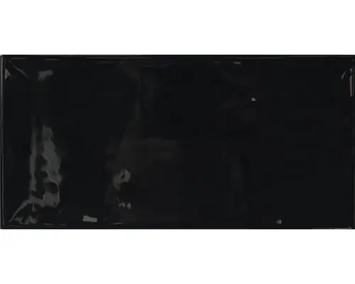 Steingut Wandfliese Loft 10,0x20,0 cm schwarz glänzend