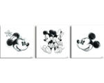 Hornbach Leinwandbild Disney Mickey & Minnie II 3er-Set 3x 30x30 cm