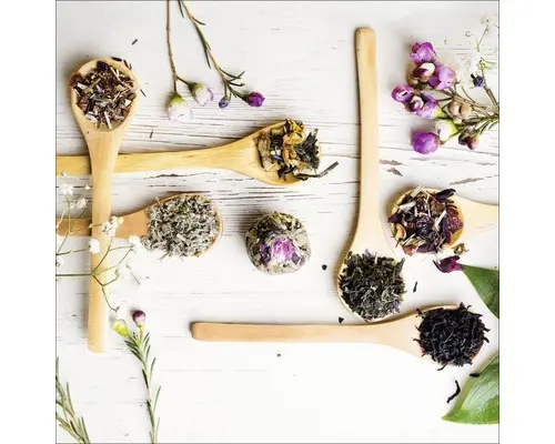 Glasbild Herbage On Spoon I 30x30 cm GLA1359