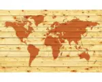Hornbach Fototapete Papier Weltkarte auf Holz 254x184 cm