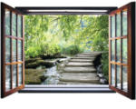 Hornbach Fototapete Vlies 2077 VEZ4XL Fenster mit Bach 2-tlg. 201 x 145 cm