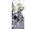 Hornbach Fototapete Vlies 2159 VET Türtapete Weiße Orchidee grau 1-tlg. 91 x 211 cm