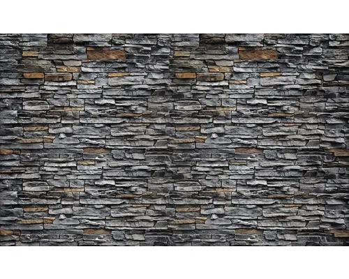 Fototapete Papier 2197 P8 Steinwand grau/braun 4-tlg. 368 x 254 cm