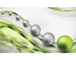 Hornbach Fototapete Vlies 2393 VEXXL Kugeln grün/grau 3-tlg. 312 x 219 cm