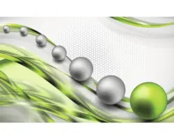 FototapeteVlies 2393 VEXXXL Kugeln grün/grau 4-tlg.416 x 254 cm