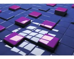 Fototapete Vlies Quadrate blau/pink 416x254 cm