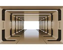 Fototapete Vlies 2800 VEXXL Tunnel 3D gold 3-tlg. 312 x 219 cm