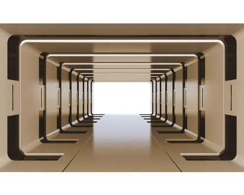 Fototapete Vlies 2800 VEXXL Tunnel 3D gold 3-tlg. 312 x 219 cm